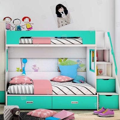 China Bed.kids bed.kids bunk furniture. Storage. High-density solid wood famous ladder children's double-layer mother child heaven and earth material apartment bed for sale