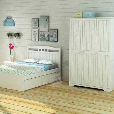 China Hot Sale Adjustable Pure White Color (The Other) Apartment Children's Bedroom Two Door Wardrobe for sale