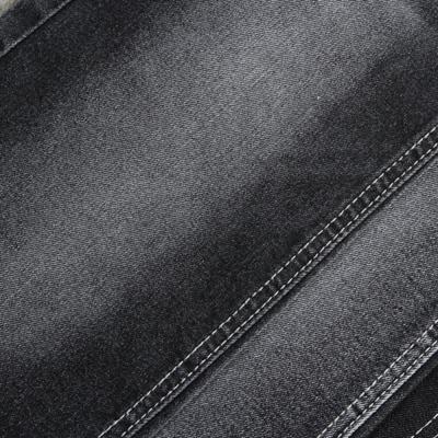 China Super Stretch 10oz Black Denim Stretch Denim Skinny Lattice Denim Fabric for sale