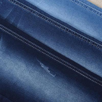 China Stretch M0150S-B 8.5 oz faux blue indigo jeans knit fabric for sale