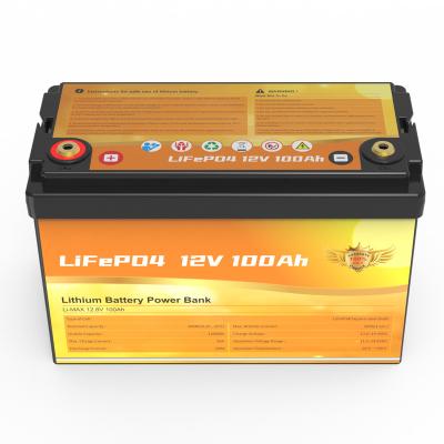 China Long Cycle Life 12v lithium battery lifepo4 100ah with top brand cell and BMS for solar energy system, factory price for sale