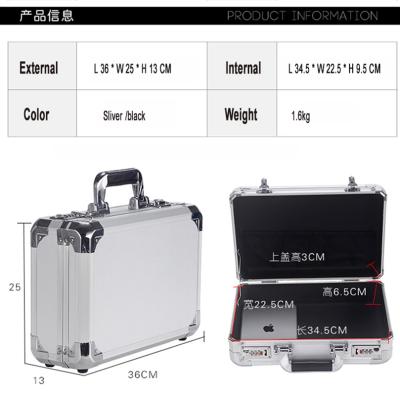 China 360*225*130 mm gray color aluminum alloy small size tool case included pick for plucking foam SQ-002A for sale