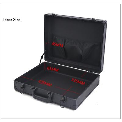 China High quality black aluminum + wooden portable tool box with tool pocket on the top for sale