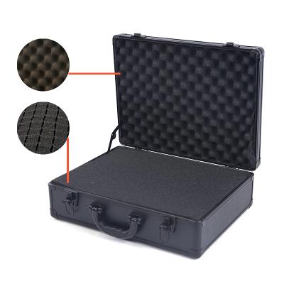 China Medium Size Portable Aluminum + Wooden Easy Carry Password Box With Foam Inserts for sale