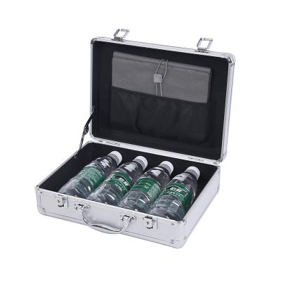 China Light Weight Aluminum + Wooden Silver Aluminum Portable Suitcase Shockproof Dustproof for sale