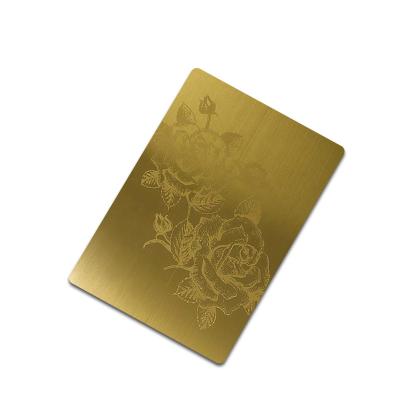 China Building Foshan Factory 304 Stainless Steel Hairline Gold Elevator Door Leaf Panels Etched for sale