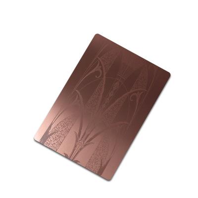 China Building Foshan factory 304 stainless steel hairline copper elevator door leaf panels etched for sale