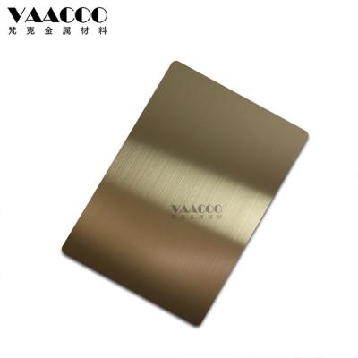 China Construction Foshan Factory 201 Stainless Steel 304 316 Hairline Brush Champagne Gold Sheet Shiny Finish for sale