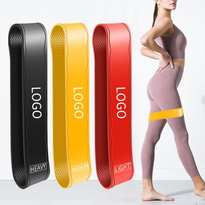 China Wholesale Custom Latex New Design Logo Exercise Band Hip Circle Printed Booty Gym Yoga Fitness Glute Resistance Bands Set for sale