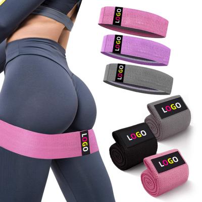 China Low New Design Thickened Logo Exercise Band Hip Circle Custom MOQ Printed Fabric Booty Band Gym Fitness Glute Resistance Bands for sale