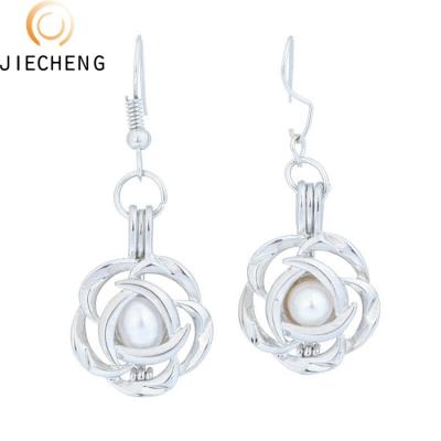 China Wholesale fashion 16 style hook pearl cage oyster silver plated earring imported from china women jewelry for sale