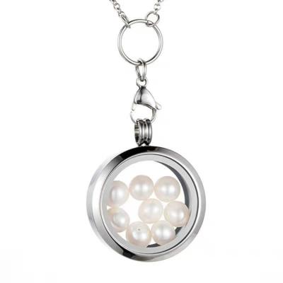 China Classic Newest Pearl Fashion Jewelry 316L Stainless Steel Pendant Hinged Glass Pendant Floating Pendant for sale