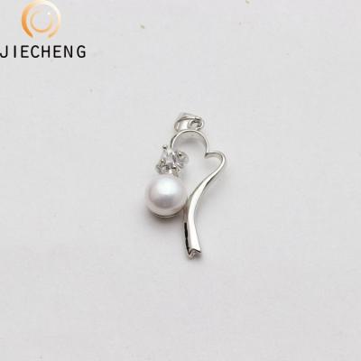 China Wholesale Manufacturer Sparkling Silver Plated Zircon Infinity Pearl Fashion Jewelry Pearl Pendant Necklace For Girl for sale