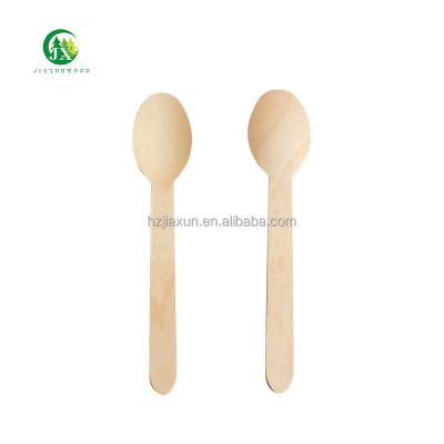 China Disposable Eco Friendly Stocked Biodegradable wooden spoon and fork Biodegradable Ice Cream Disposable wooden spoon manufacturers for sale