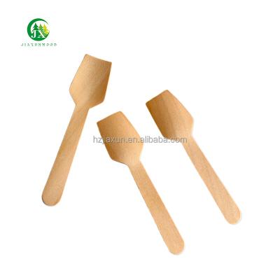 China Disposable Eco Friendly Stocked Biodegradable natural wooden spoon 140mm ice cream wooden spoon for sale for sale