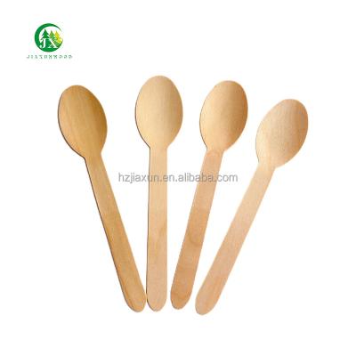 China Disposable Eco Friendly Stocked Biodegradable High quality degradable birch disposable tableware wooden spoon 160mm for sale