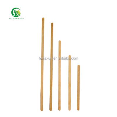 China Disposable Eco Friendly Stocked Biodegradable Disposable natural wooden coffee stirrers rod 140MM for sale