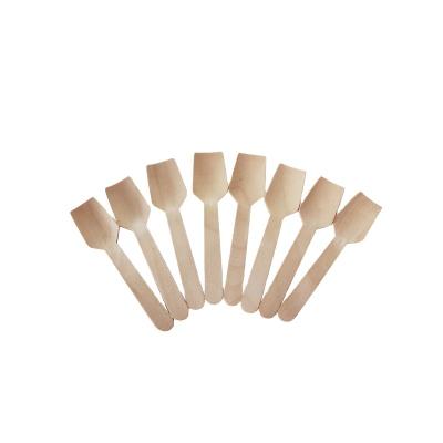 China Disposable Eco Friendly Stocked Biodegradable mini wooden scoop spoon small wooden for sale