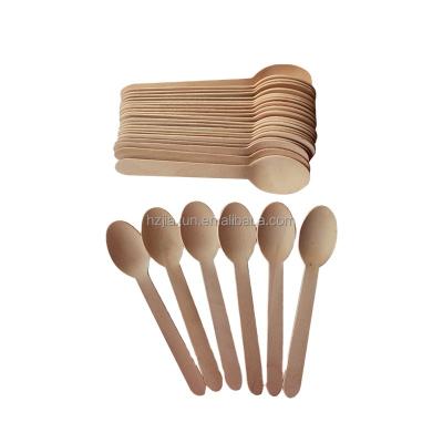 China Disposable Eco Friendly Stocked Biodegradable ice cream scoop wood wooden tea scoop spoon for sale