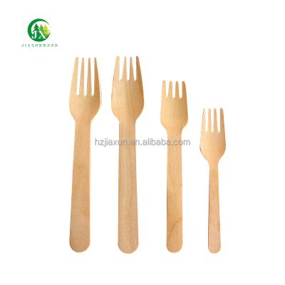 China Disposable Eco Friendly Stocked Biodegradable Eco-friendly disposable birch tableware wooden fork salad fork natural products degradable party hotel applicable for sale