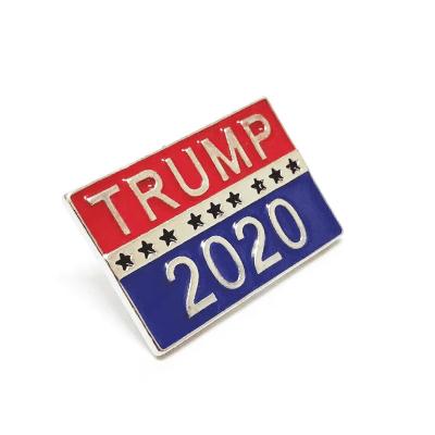 China Fast Delivery USA Custom Rose Soft Gold Enamel Donald Trump Defenders Brooch Lapel Pin for sale