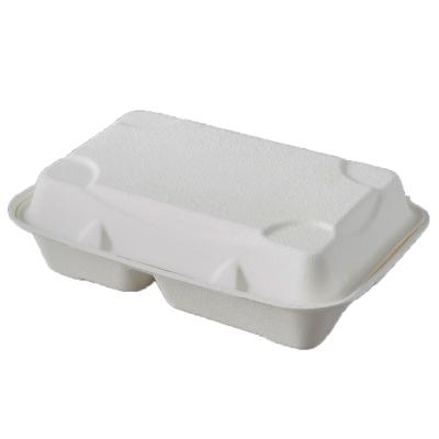 China Custom Eco Friendly Clamshell Sugarcane Fiber Packaging Compostable Containers for sale