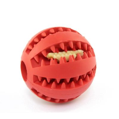 China Viable Hot Selling Pet Treat Rubber Ball, Indestructible Tooth Remover Dog Chew Toys Pet Cleaning Toy for sale