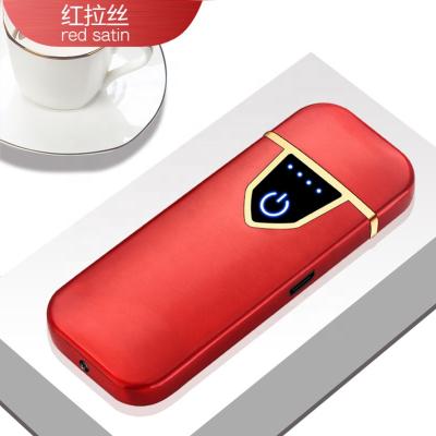 China Windproof USB Rechargeable Gifts Smart Touch Screen Electric Lighter Tungsten Promotional Ignition Rechargeable Lighters for sale