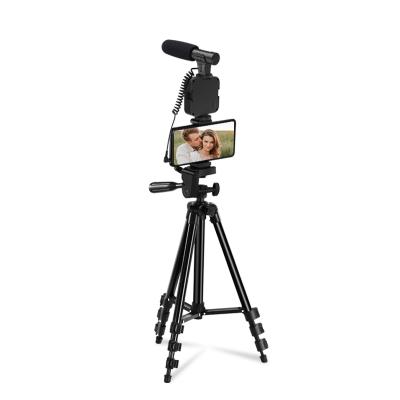 China Tripod Light Microphone LED Remote Control Compatible 50 inc. PORTABLE Expandable Phone Clip with Smartphone for sale