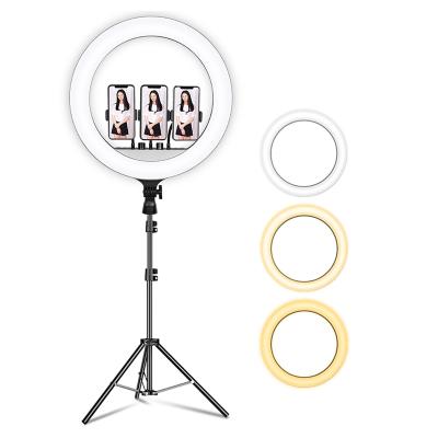 China Adjustable TECHNOLOGY Amazon Ring Lamp Tripod Color Tempurate Desk Lamp Live Replenishment Light Make 18 Inch Up Photograpgic Ring Light for sale