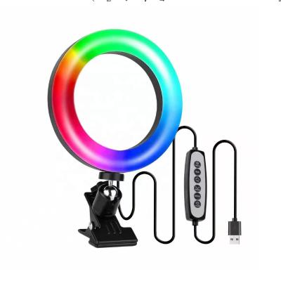 China Adjustable Color Tempurate 10 Inch RGB Mobile Selfie Ring Light Compatible With Smart Phone for sale