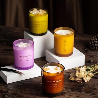 China Eco-friendly Luxury Scented Candles Soy Wax and Fragrance Oils Aromatherapy Aroma Candles Glass Jar Gift Box for sale