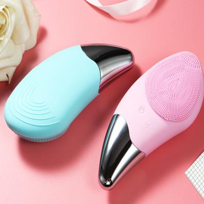 China Mini Electric Facial Cleansing Brush Silicone Sonic Face Cleanser Deep Pore Skin Massager Face Brush Deep Cleansing Device for sale