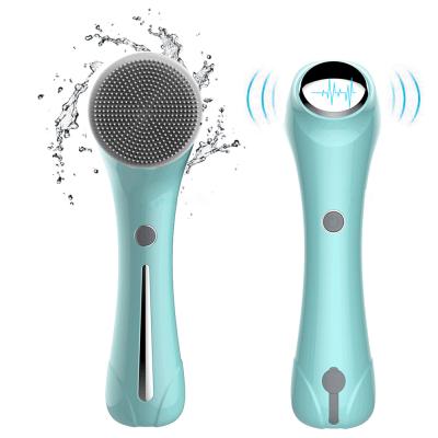 China Mini Portable Rechargeable Ultrasonic Brush Dispenser Brand Sonic Electric Silicone Facial Cleansing Brush Waterproof DEEP CLEANSING Brush for sale