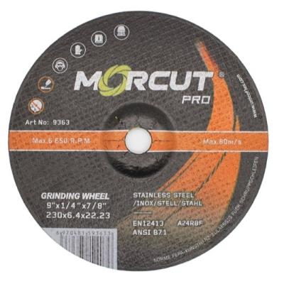 China 230x6.4 metal angle grinder use disc metal material diy excavator abrasive grinding wheel for sale