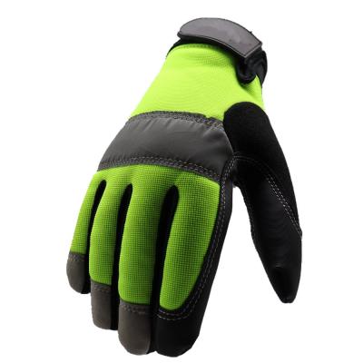 China Anti Impact Netting Synthetic Leather Gloves Mechanic Glove For Construction for sale