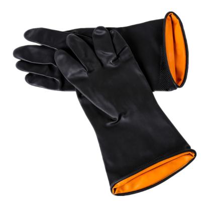 China Eco - Friendly Waterproof Industrial Black Latex Gloves Safety Work for sale