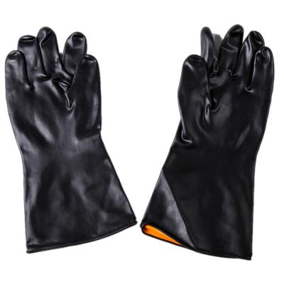 China Eco - Friendly Latex Working Hand Gloves And Orange Inside Industry Industrial Chemical Resistant Rubber Black Gloves 1800 Pair Eco - Friendly for sale