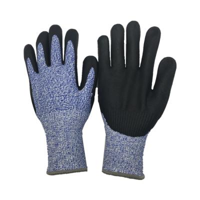 China Level 5 Black Nitrile Coated Hand Protectors Cut Resistant Glove for sale