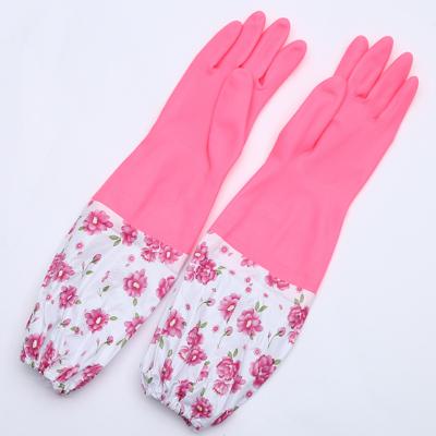 China Eco - Friendly Long Sleeve Rubber Household Dishwashing Kitchen Latex Cleaning Gloves for sale