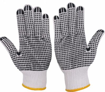 China Flexible Breathable Natural Cotton PVC Dotted Gloves for sale