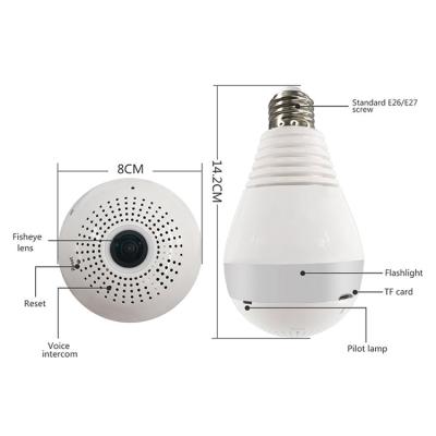 中国 Full HD E27 WiFi Built-in Lamp Because-4 Siren 1080P CCTV Wireless WIFI Bulb Camera For Home Security 販売のため