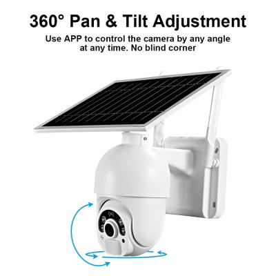 China IP Outdoor Security NIGHT VISION PTZ Camera HD 1080P CCTV Solar Battery WiFi Motion Detection Dome Camera for sale