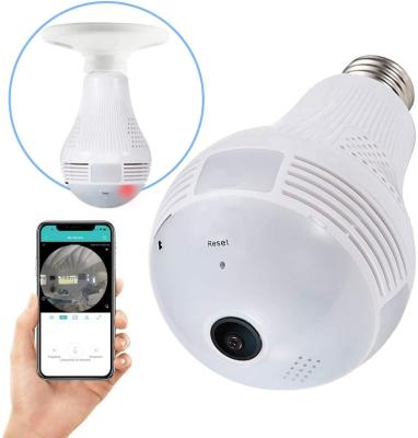 Cina Built-in Panoramic Hidden Wireless Siren Fisheye IP Wifi Security 1080P Bulb Light CCTV Camera Wireless Lamp in vendita