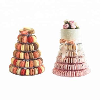 China Recycled Materials 6 Tier Plastic Macaron Tower Macaroon Tower for sale