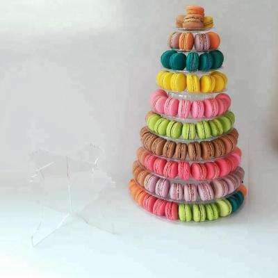 China 100% Food Grade Materials 2018 Hot Sales 10 Layer Tiers Tower Acrylic Macaroon Display Macaron Holder In Low Price for sale