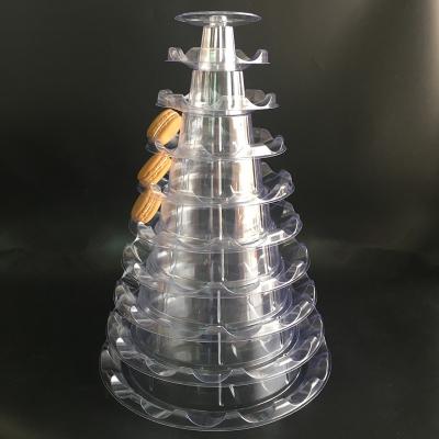 China Disposable Amazing Innovation in Plastic 10 Tier Macaroon Tower for sale