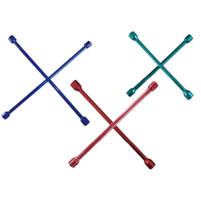 China High Quality Carbon Steel 4 Ways Cross Rim Wrench For Trucks With Various Color Electrophoresis for sale