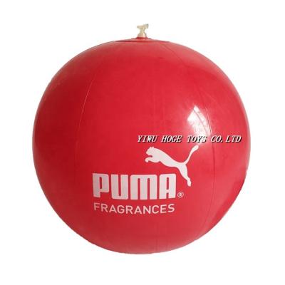 China Inflatable Toy HOGE TPU Inflatable Red Beach Ball With Logo for sale