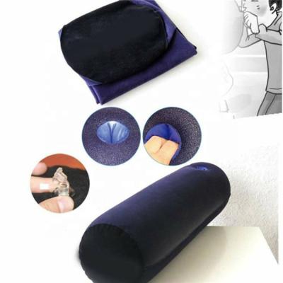 China PVC Inflatable Cylindrical Flocking Bolster Sex Pillow With Multifunctional for sale